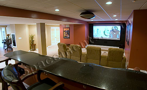 Finished Basement Design and Remodeling Projects by Spacements, Inc.