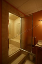 This finished basement in Collegeville, PA has a two person custom steam shower.