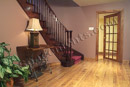 This finished basement in Delaware County, PA has a custom spiral staircase.