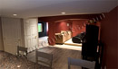 View from behind the wet bar in this finished basement in a townhome in Exton, PA.