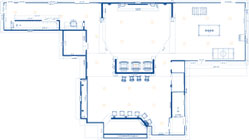 Finished basement design 2-D floor plan
