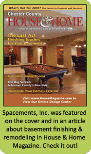 Spacements, Inc. in an article about Basement Finishing and Remodeling in House & Home Magazine!